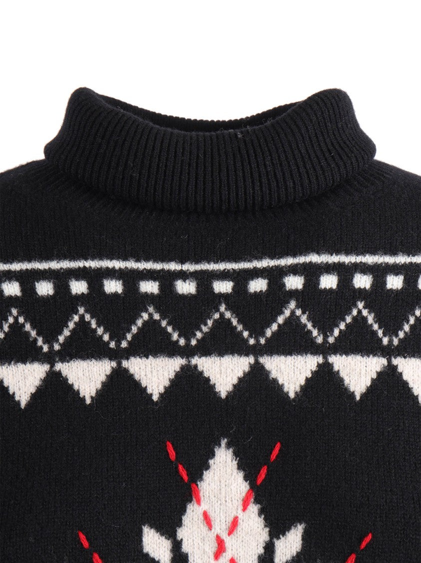 Ballantyne High-Neck Wool Blend Pullover With Fitted Silhouette