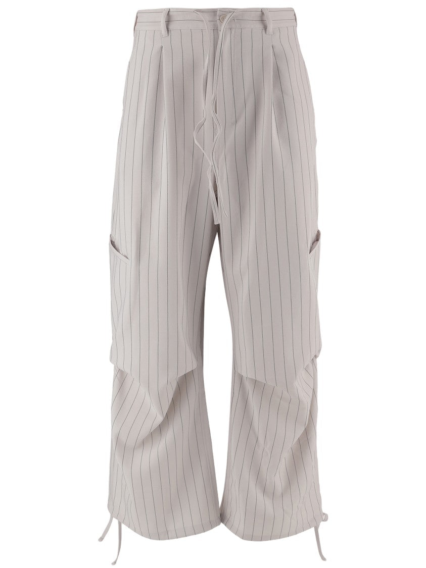 Y-3 Wide-Leg Trousers With Vertical Stripe Pattern