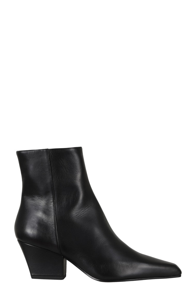 Paris Texas Black Pointed-Toe Leather Ankle Boots