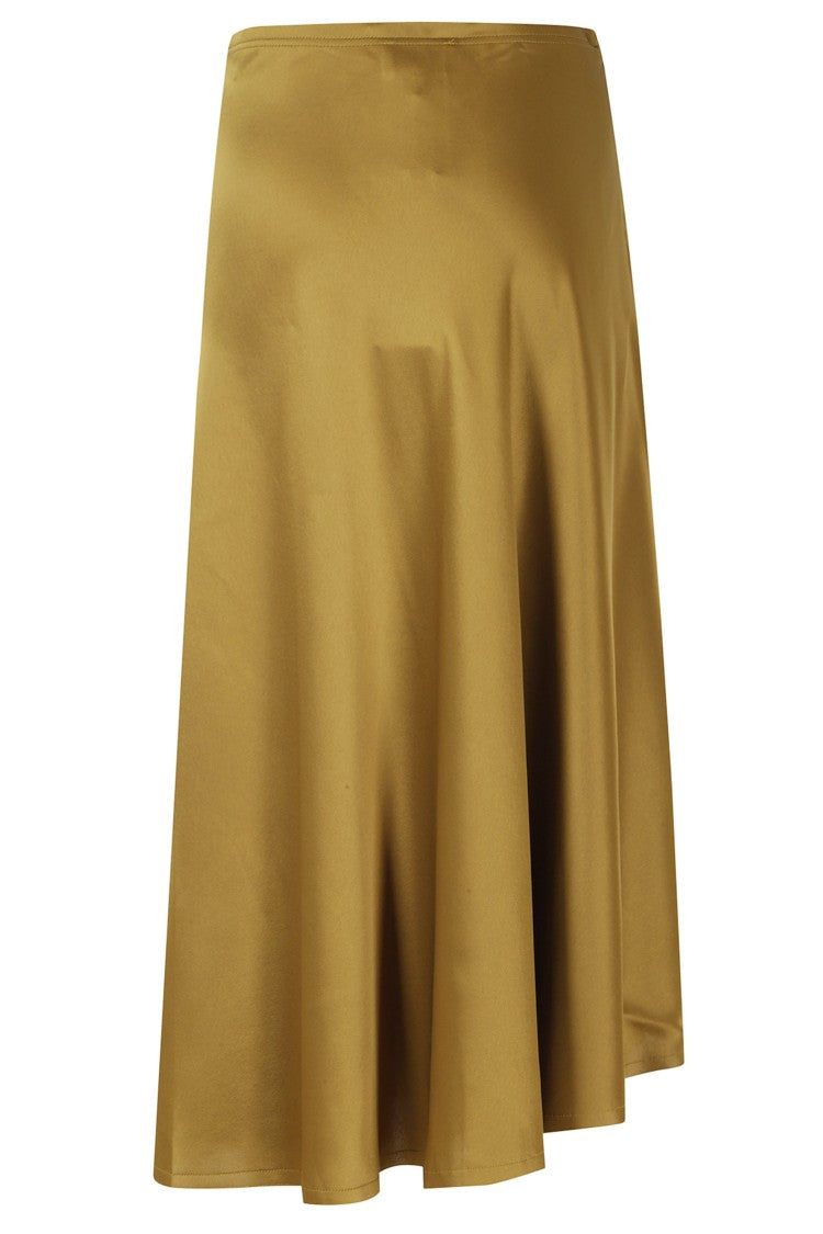 Ganni Fluid Satin Bow Tie Side Midi Skirt