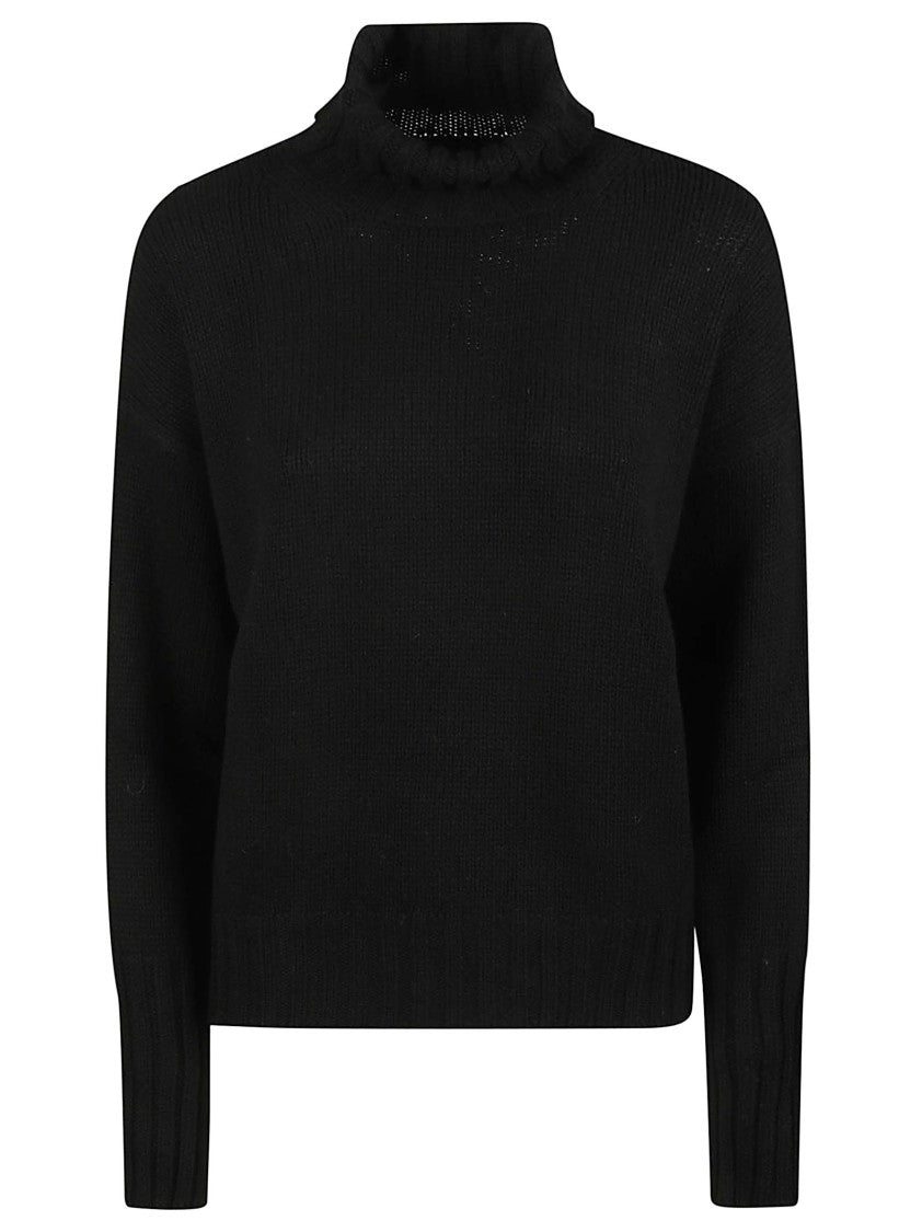 Aragona Boxy Cropped Cashmere Turtleneck Sweater