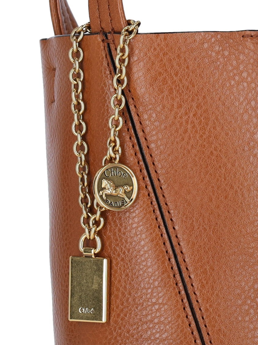 Chloé Brown Spin Small Leather Tote Bag