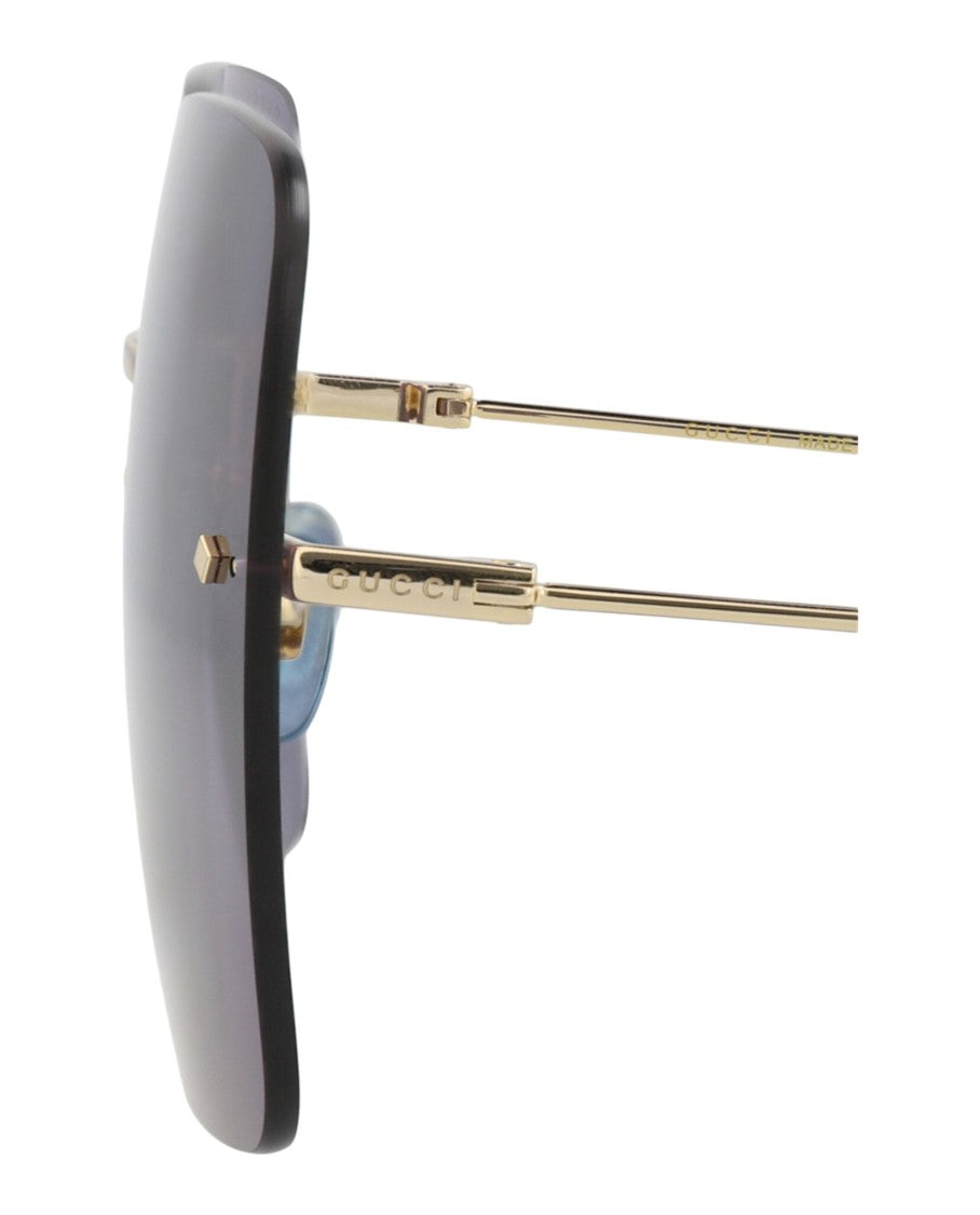 Gucci Square-Frame Metal Sunglasses