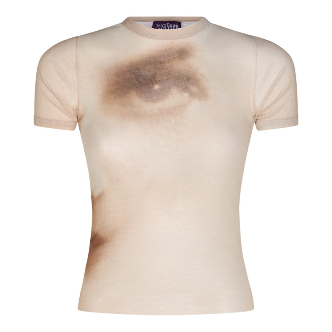 Jean Paul Gaultier Artistic Eye Print Fitted Short-Sleeve Top