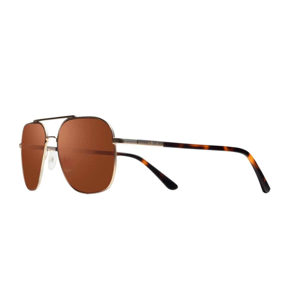 Revo Satin Gold Logan Metal Pilot Sunglasses