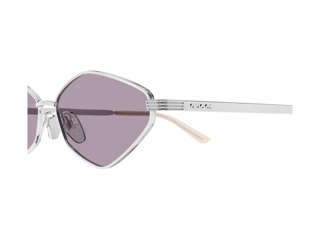 Gucci Gg2222s Silver Tinted Lens Pentagon Sunglasses