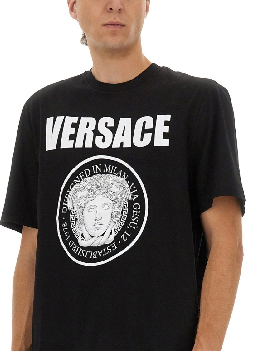 Versace Black Cotton T-Shirt