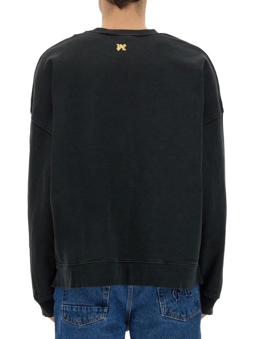 Palm Angels "Burning Monogram" Print Sweatshirt