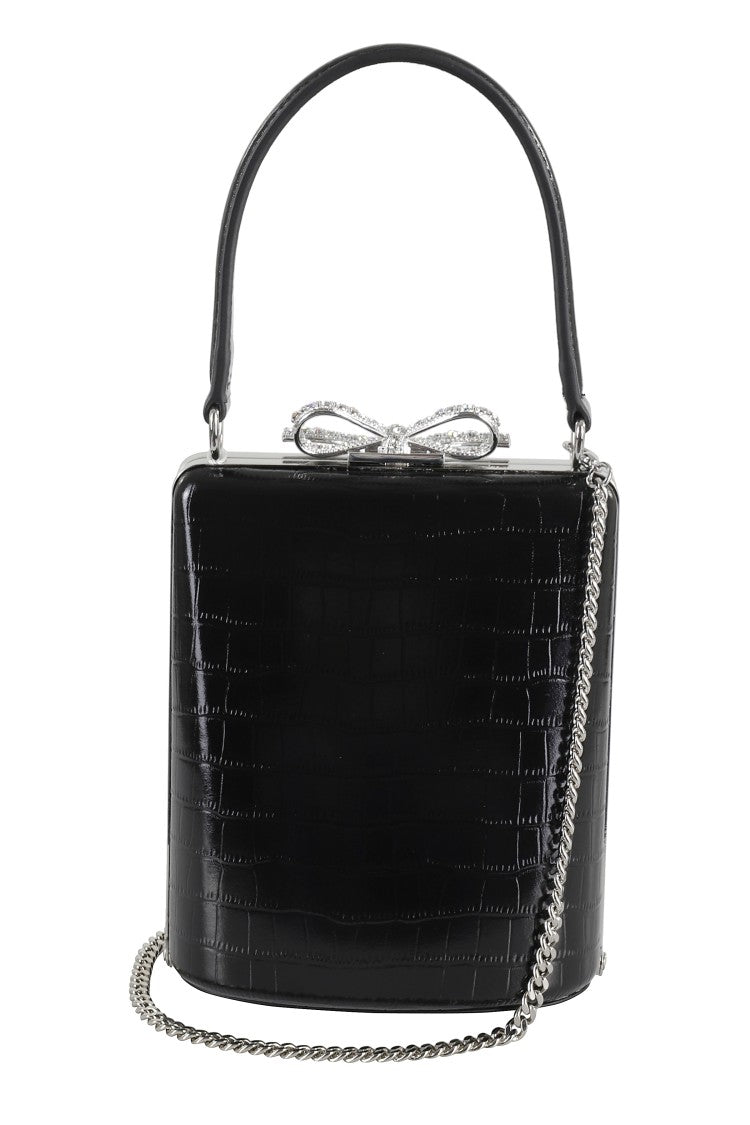 Self-Portrait Black Croc Mini Bag