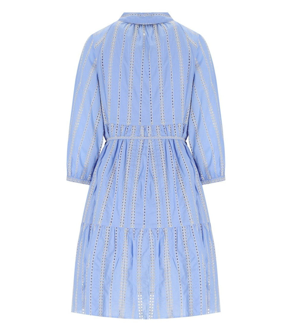 Woolrich Light Blue Broderie Anglaise Shirt Dress