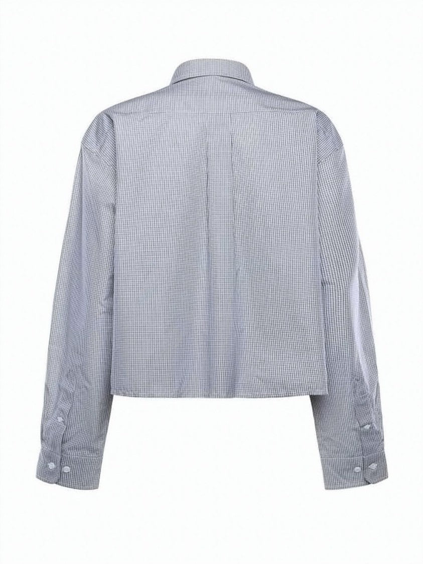 Miu Miu Cropped Checkered Shirt With Button-Down Front