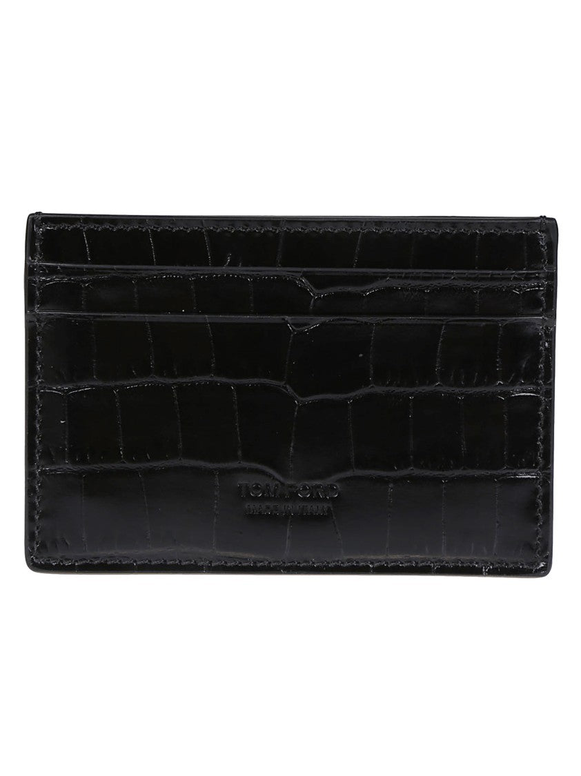 Tom Ford Shiny Printed Croc Leather Wallet