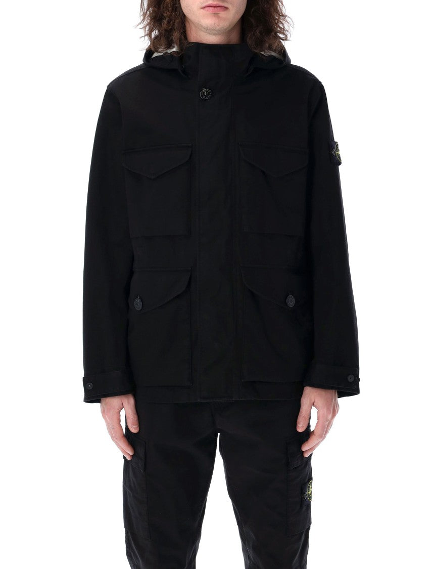 Stone Island Raso Gommato Hooded Jacket