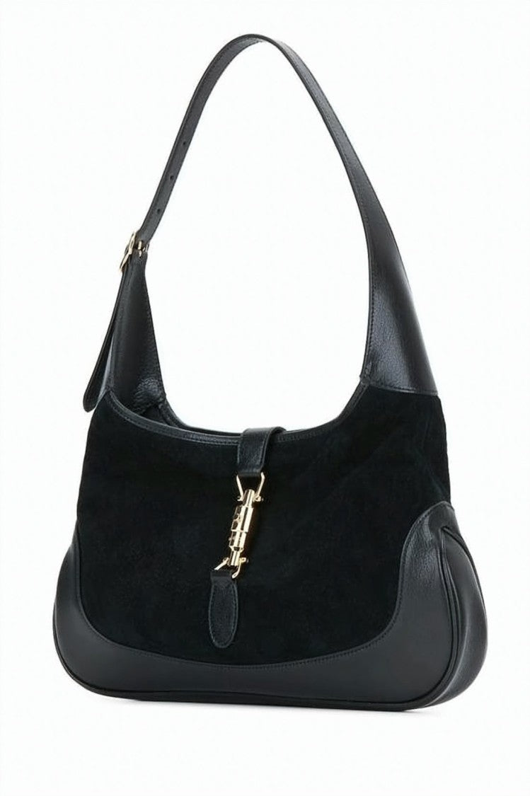 Gucci Shoulder Bag With Gold-Tone Clasp And Curved Silhouette
