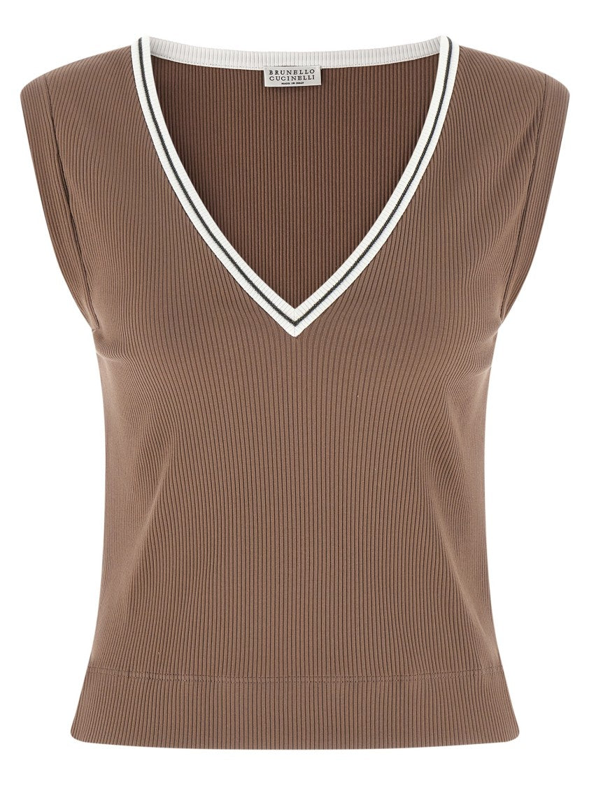 Brunello Cucinelli 'Shiny Trim' Tank Top