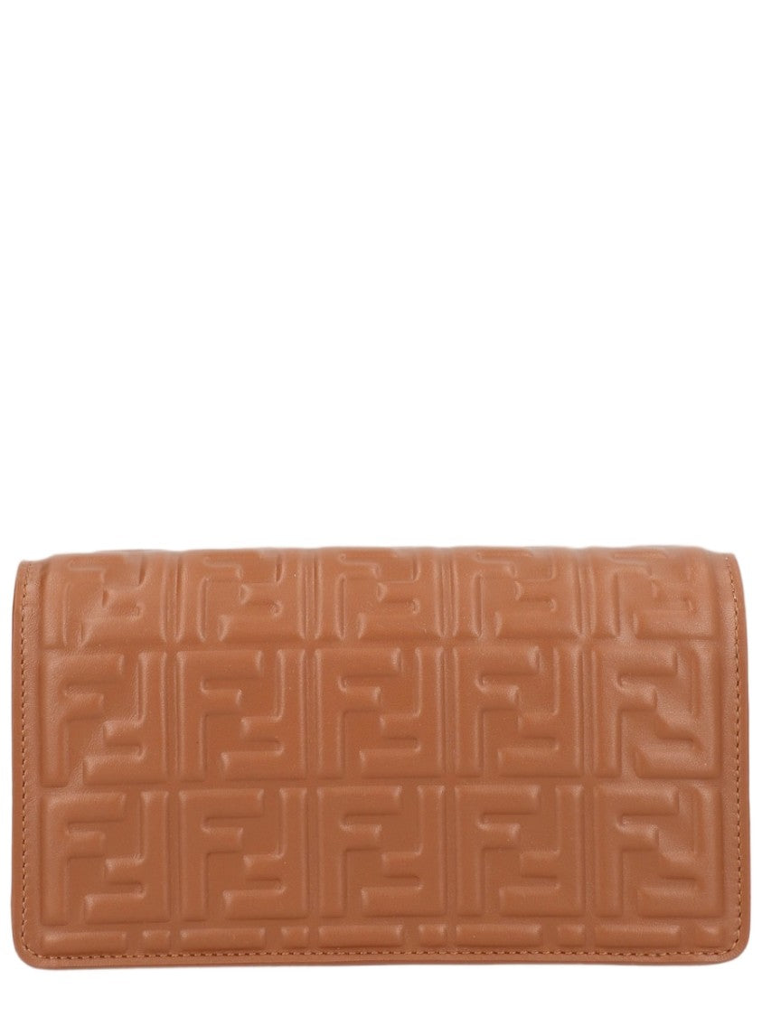 Fendi Rectangular Shoulder Bag Crafted From Smooth Lamb Leather