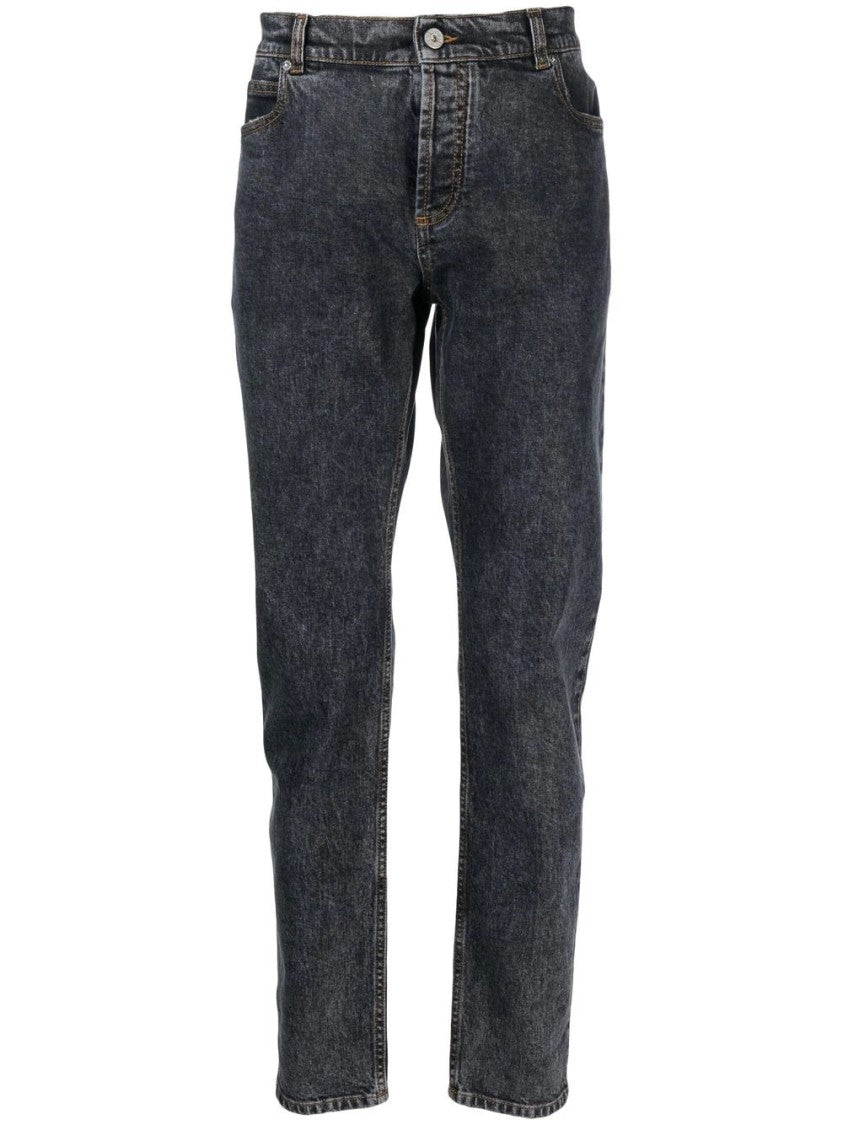 Balmain 6 Pkt Slim Dirty Blue Pants
