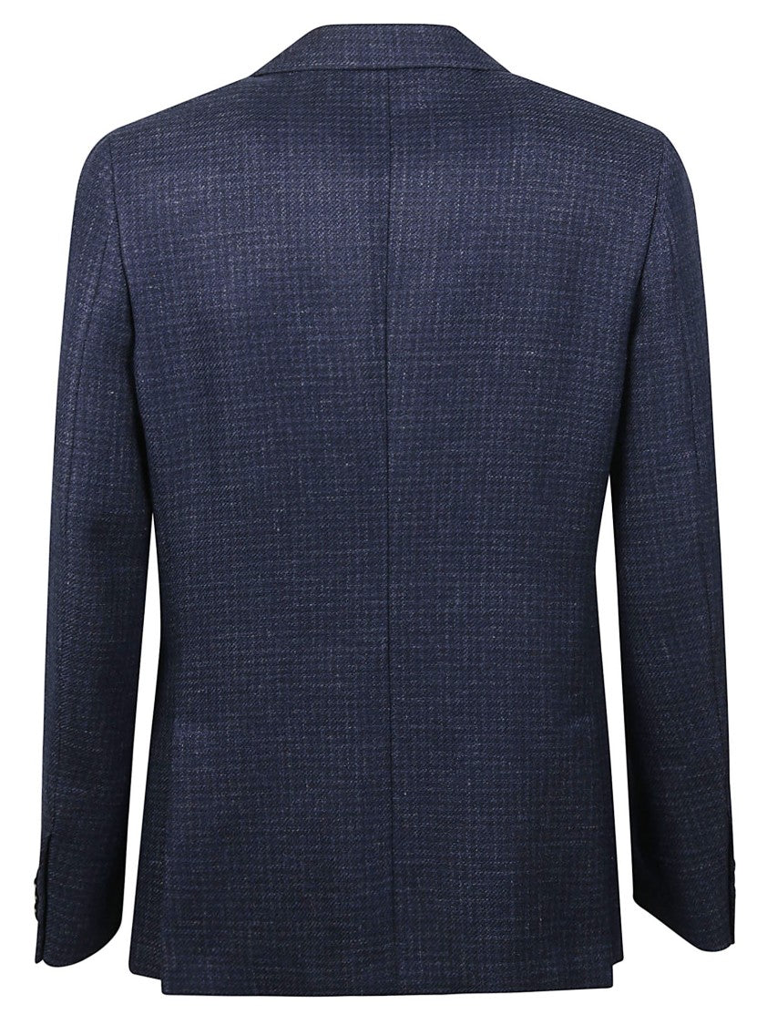 Zegna Blue Lux Tailoring Wool-Linen Blazer