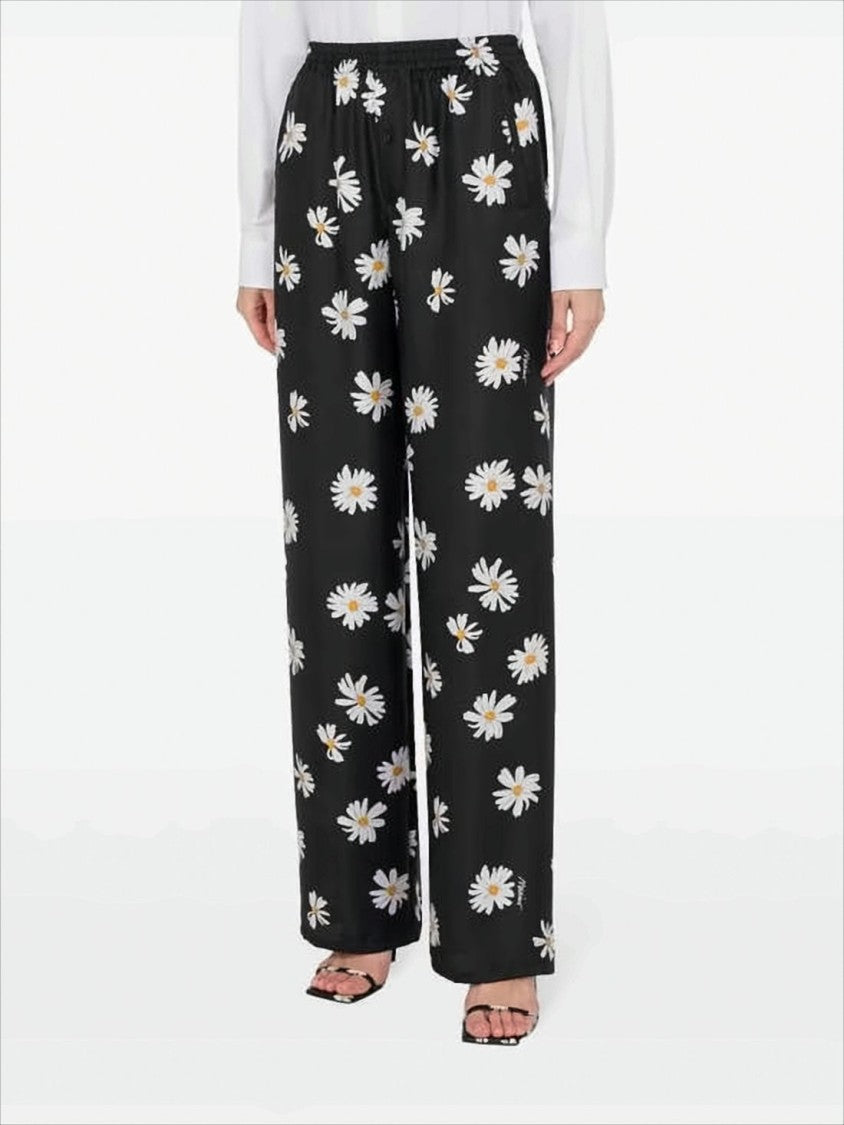 Moschino Wide-Leg Palazzo Pants With Daisy Floral Print