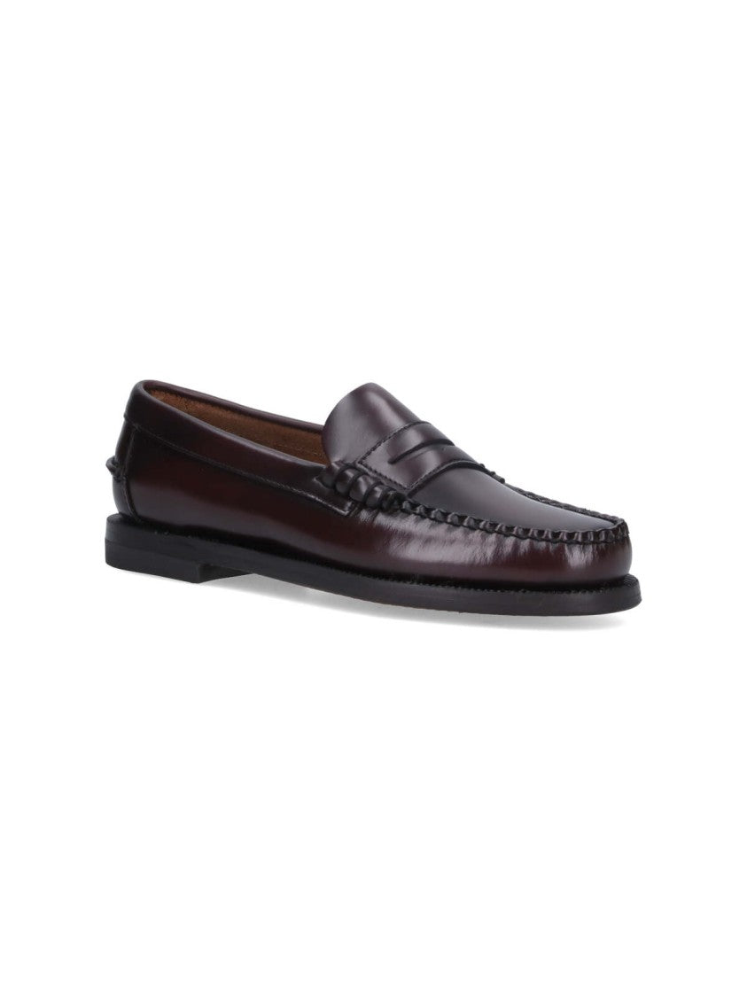 Sebago Rounded Toe Slip-On Moccasins With Smooth Leather Finish