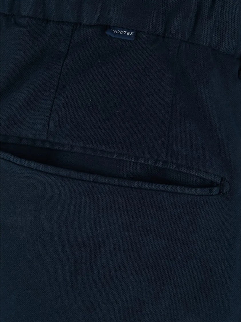 Incotex Navy Slim Fit Tailored Cotton Pants