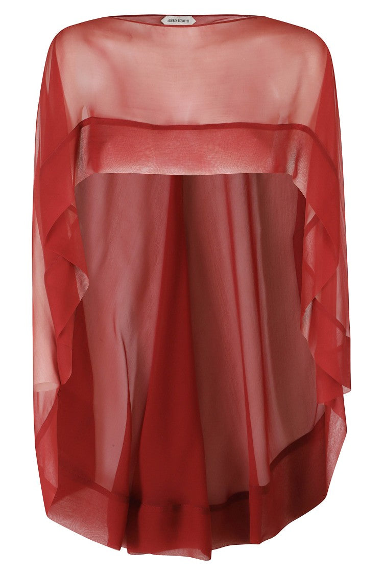 Alberta Ferretti Flowing Silk Border Scarf