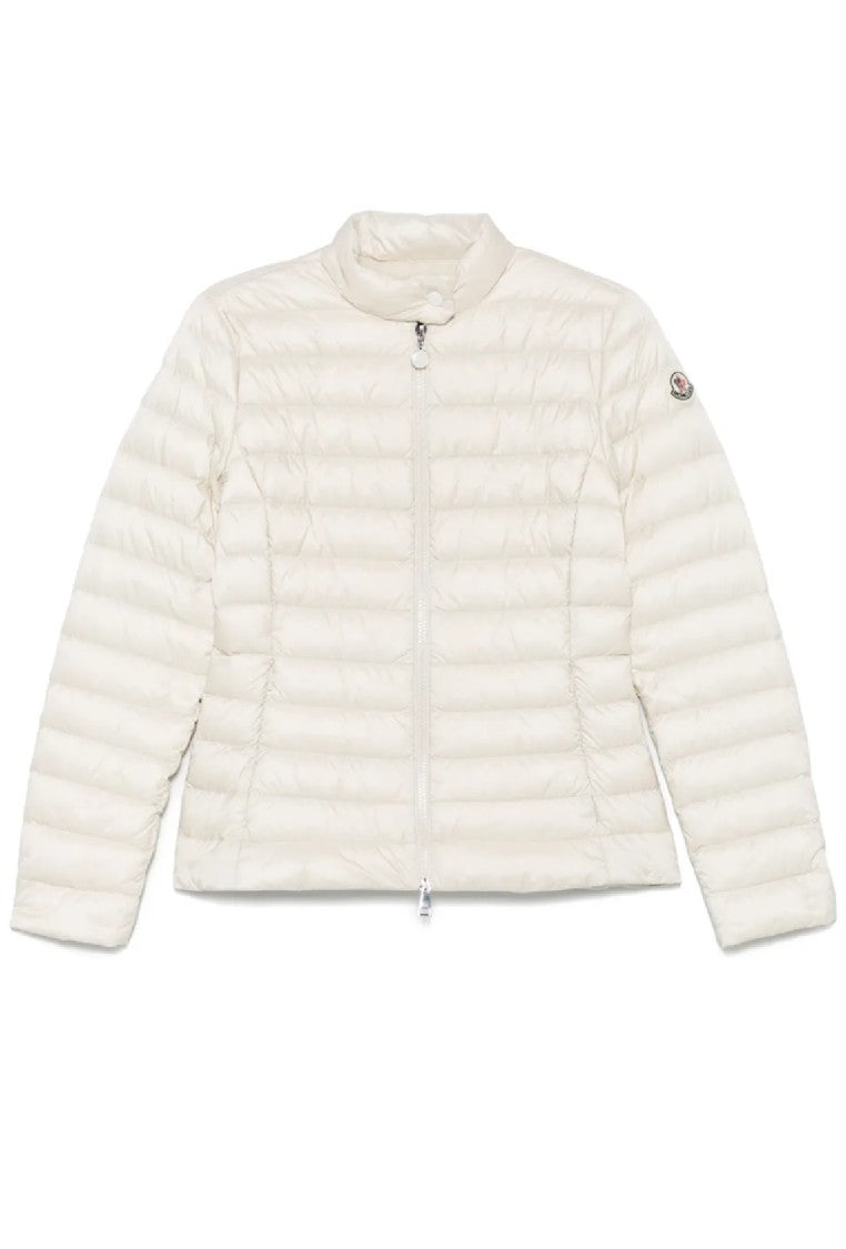 Moncler Quilted White Lightweight Jacket With High Collar
