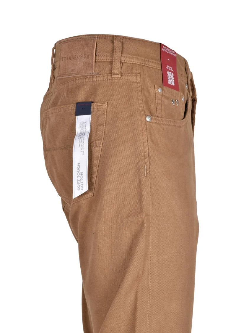 Tramarossa Beige Straight-Leg Jeans With Classic Five-Pocket Design