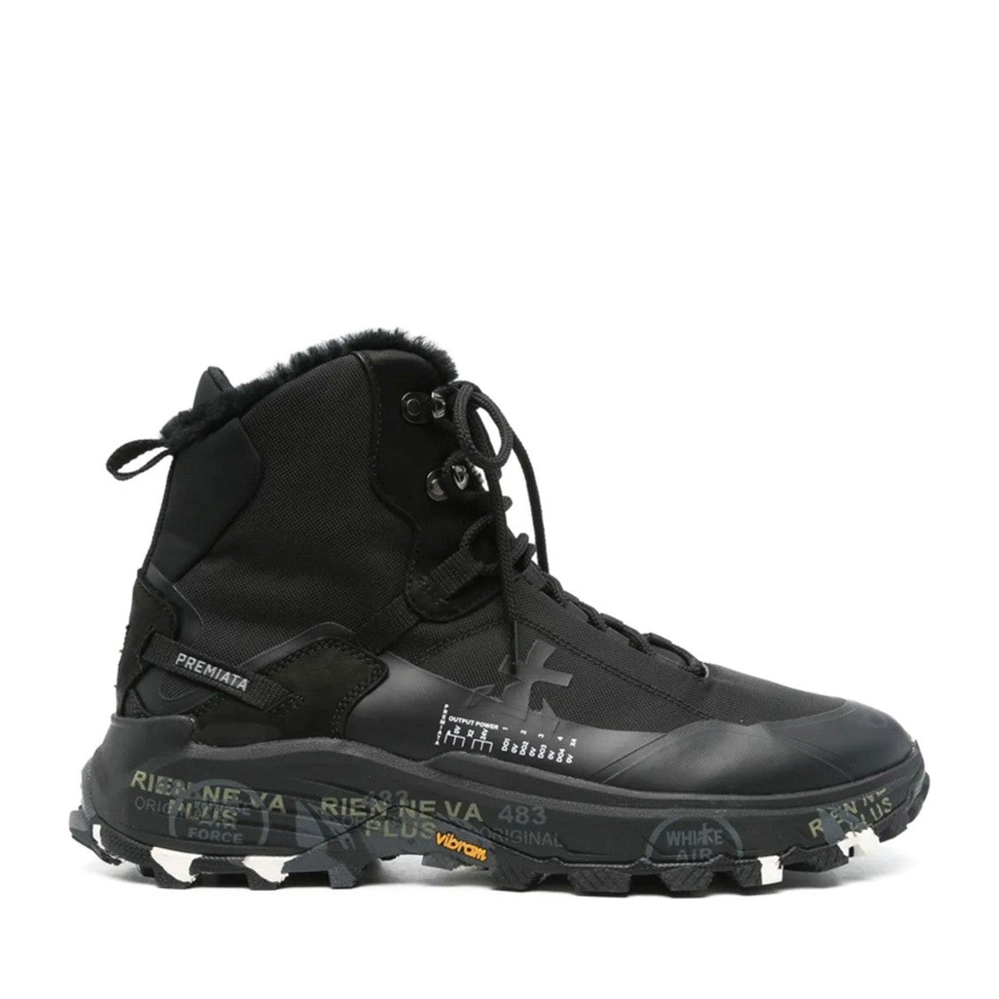Premiata Black Saint Cro Leather High-Top Sneakers
