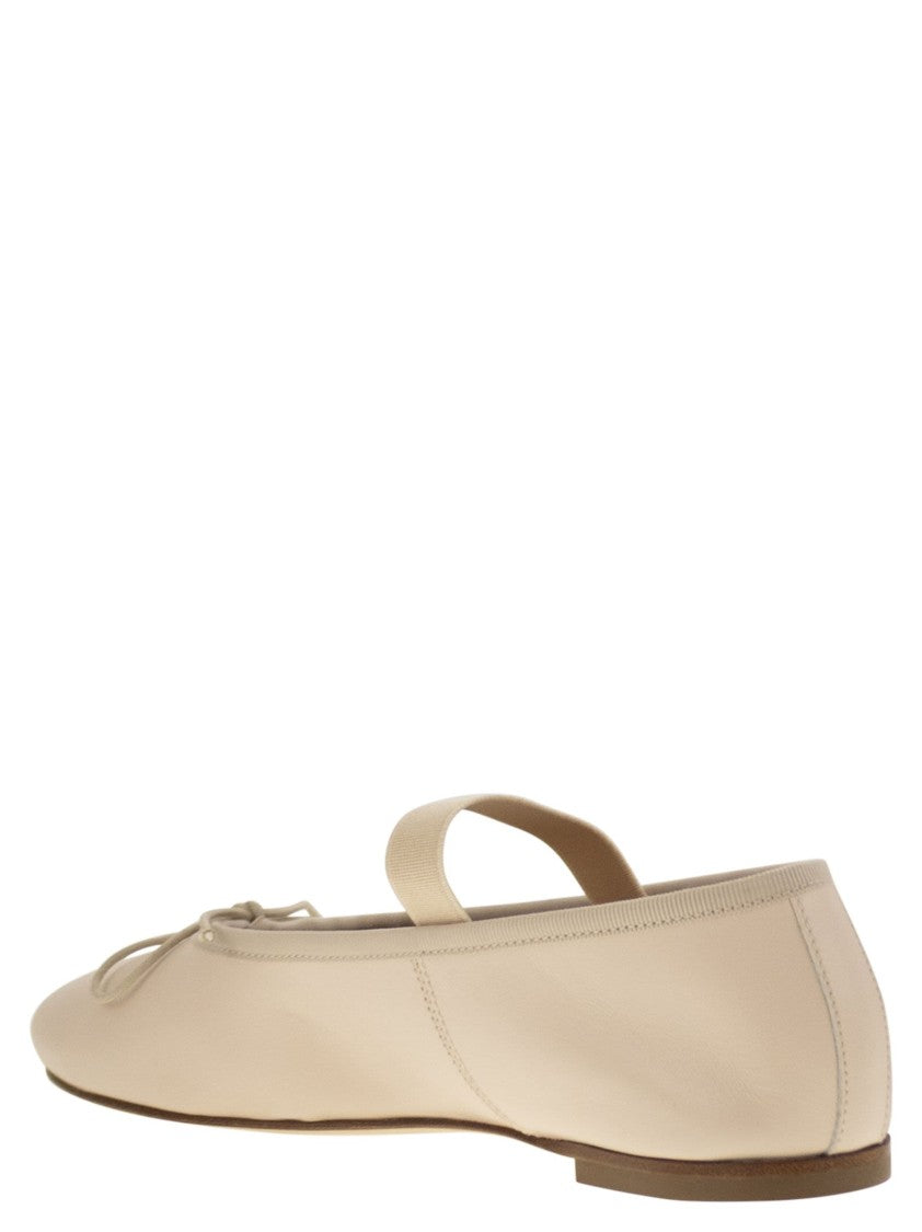 Anniel Leather Ballerina And Elastic Band