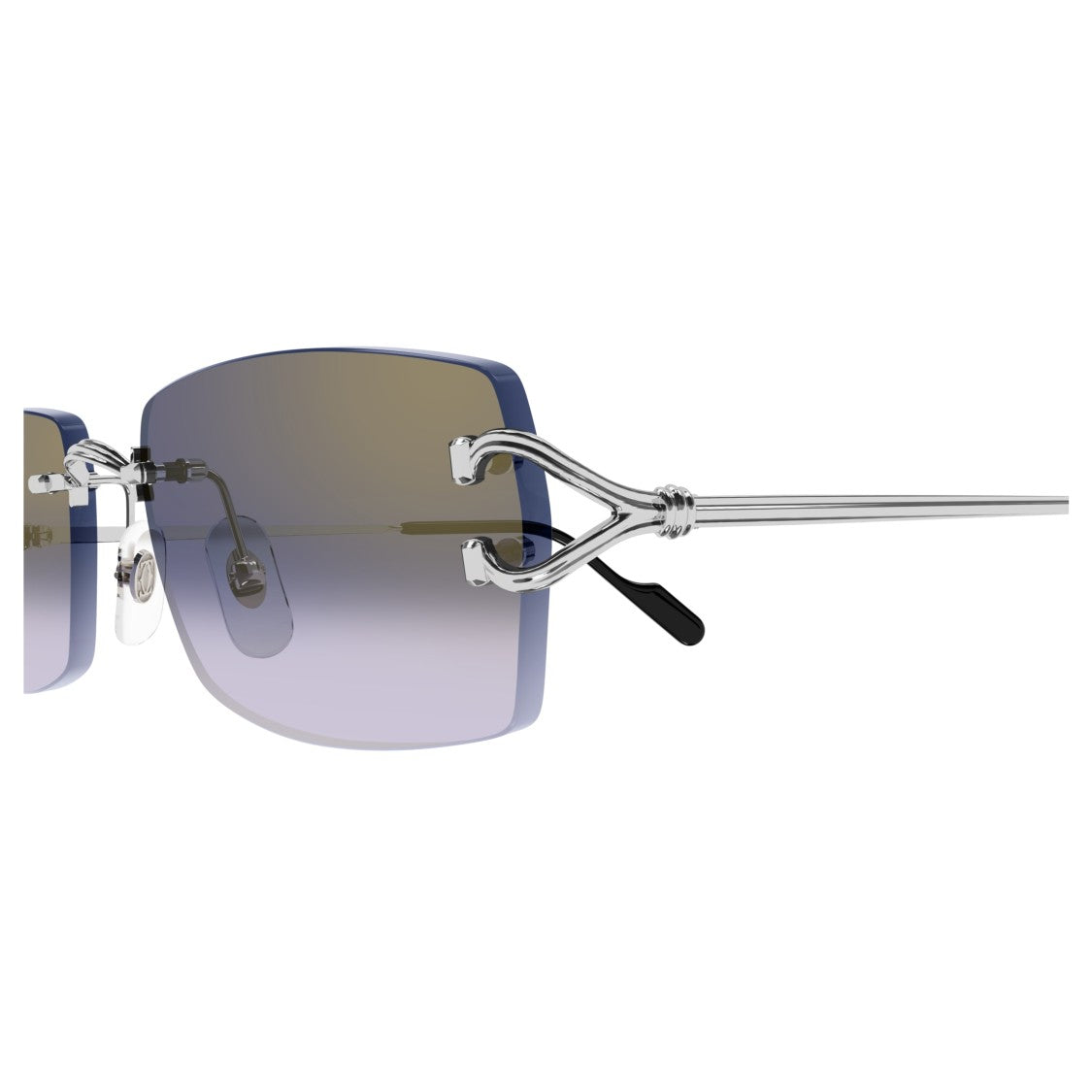 Cartier Rectangular Rimless Sunglasses With Gradient Lenses