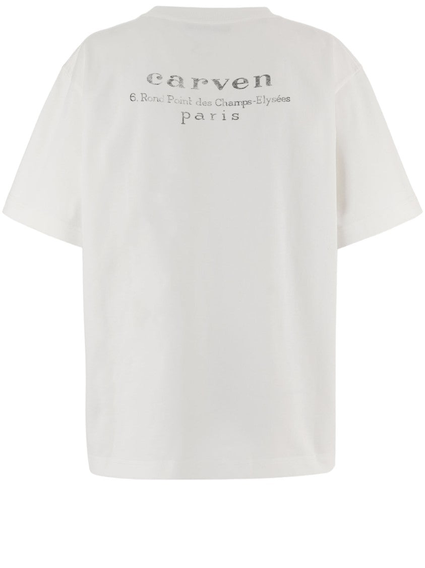 Carven Cotton T-Shirt With Round Neck