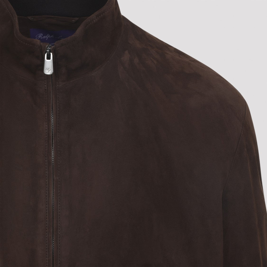 Ralph Lauren X Purple Label Luggage Brown Suede Lamb Leather Bomber Jacket