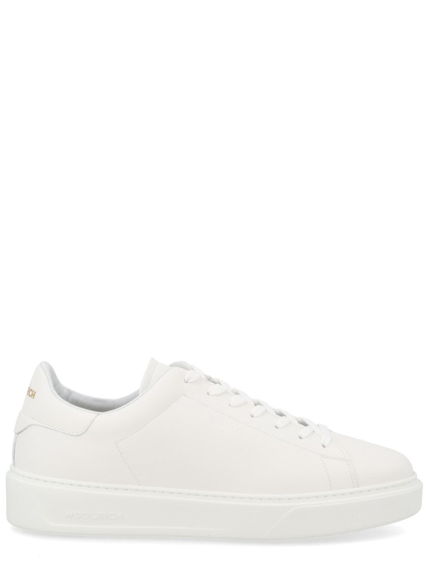 Woolrich Classic Court Monochromatic Leather Sneakers