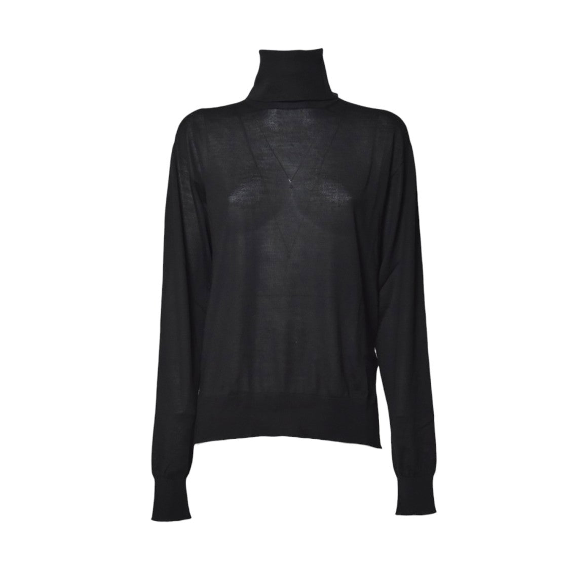 Jil Sander Lightweight Black Sweater With High Turtleneck