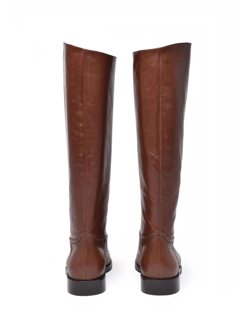 Mara Bini Brown Leather Riding Boots