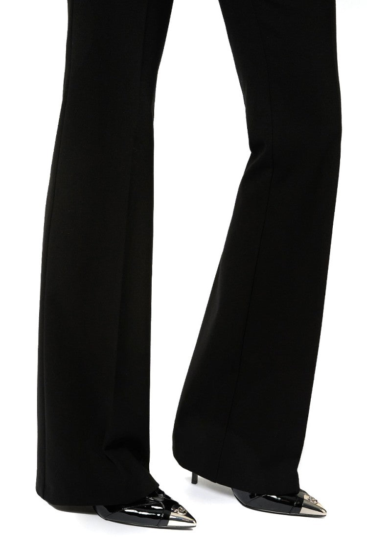 Pinko Viscose-Nylon Blend Flared Trousers