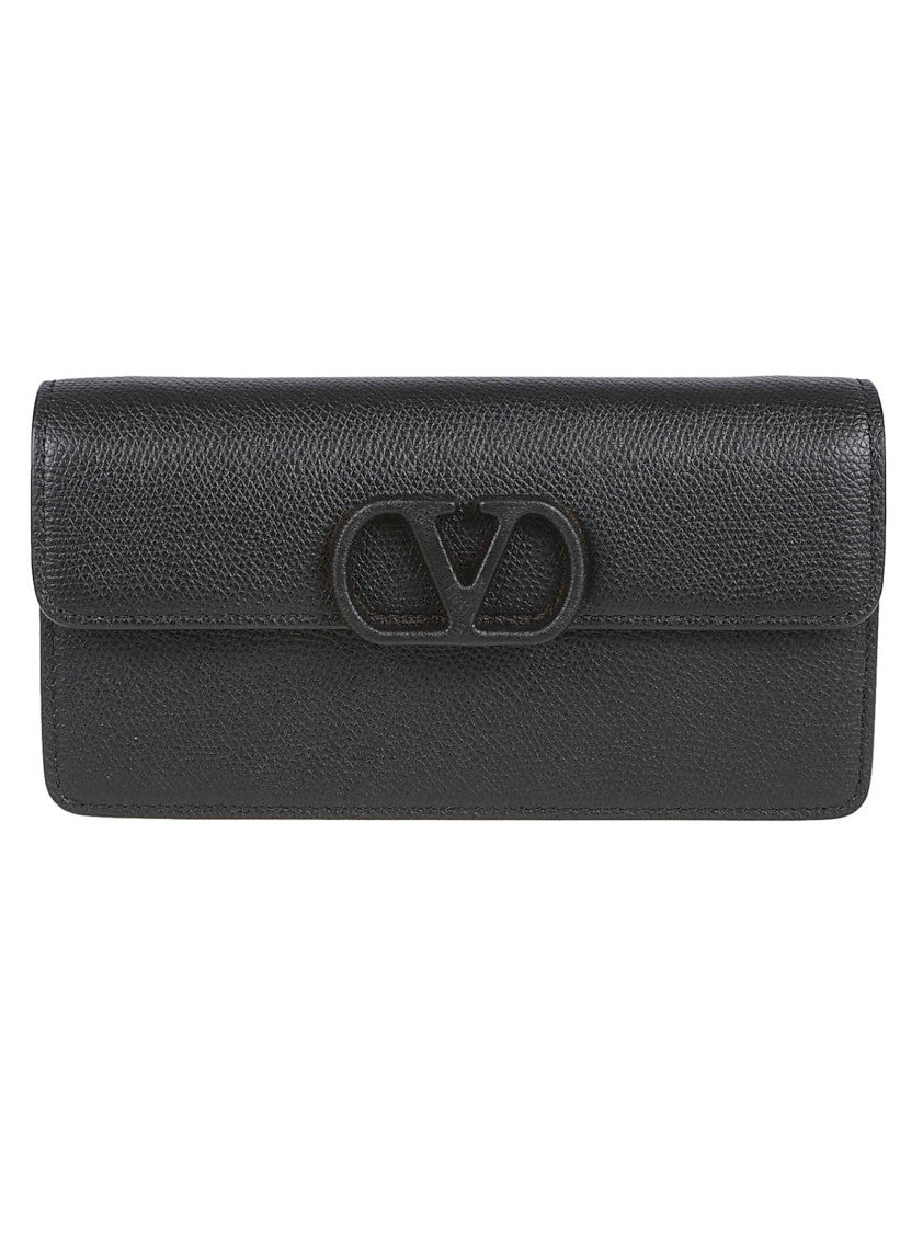 Valentino Garavani Textured Leather Wallet With Vlogo Signature