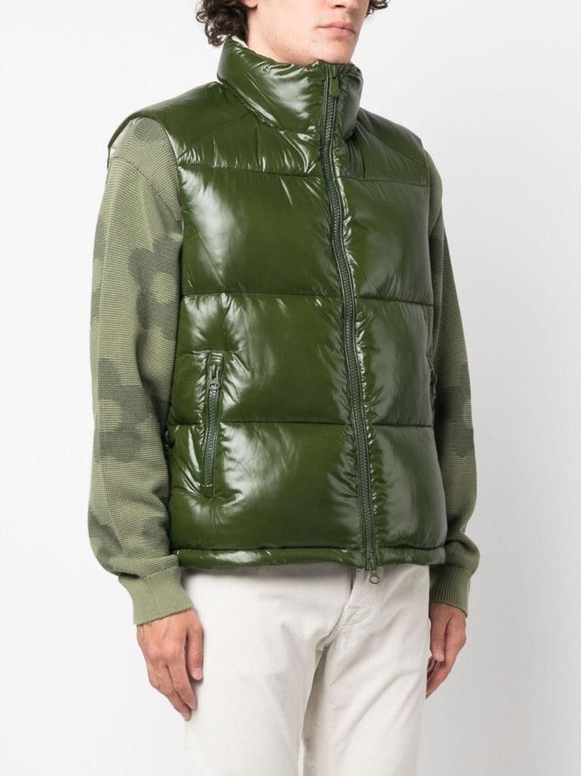 Save The Duck Padded Green Sleeveless Jacket With Finish