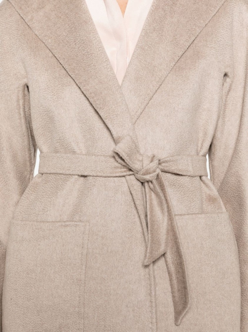 Max Mara Silk And Nylon Short Coat With Belted Waist