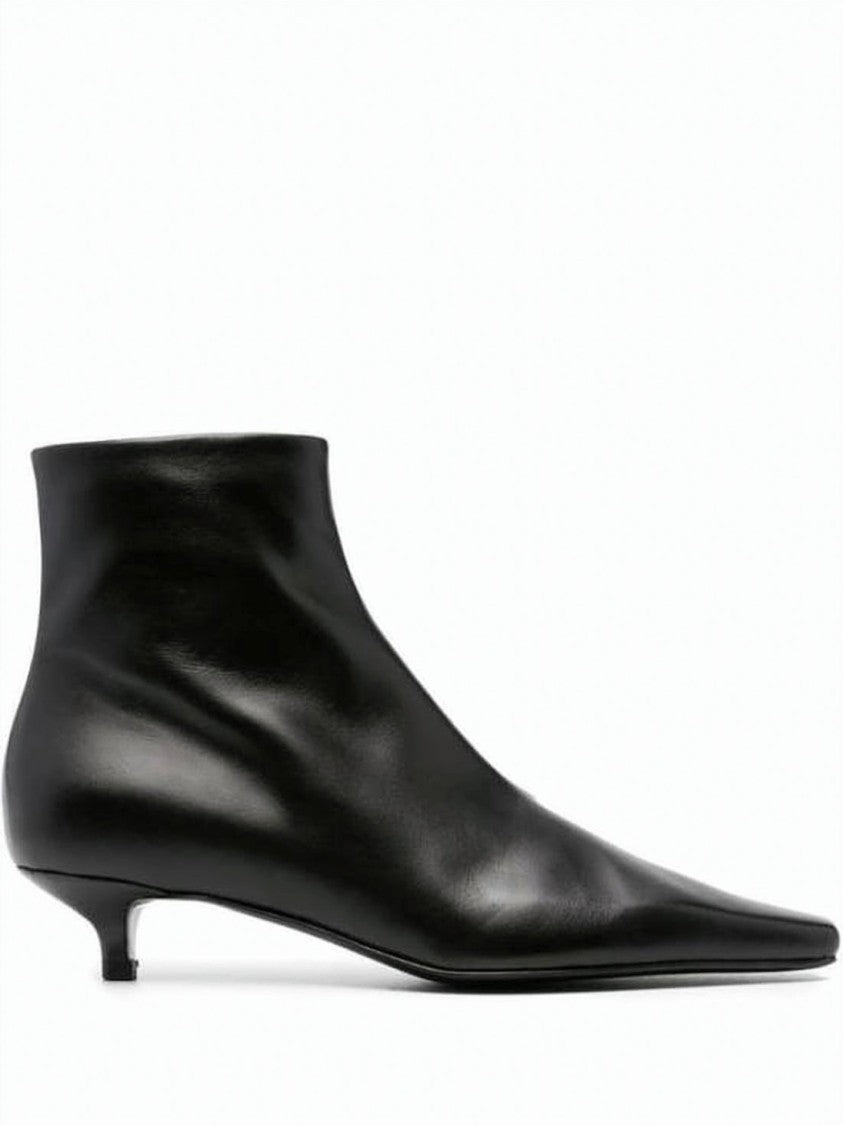 Totême Smooth Leather Ankle Boots With Pointed Toe