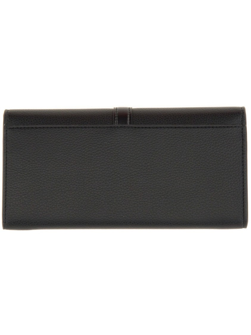 Stella Mccartney Black Ryder Textured Flap Wallet