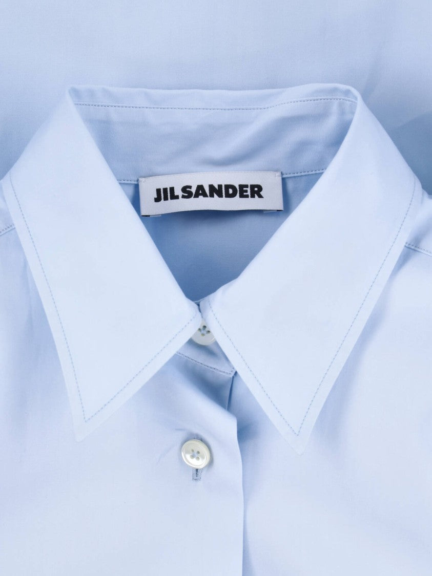 Jil Sander Light Blue Cotton Poplin Pointed Shirt