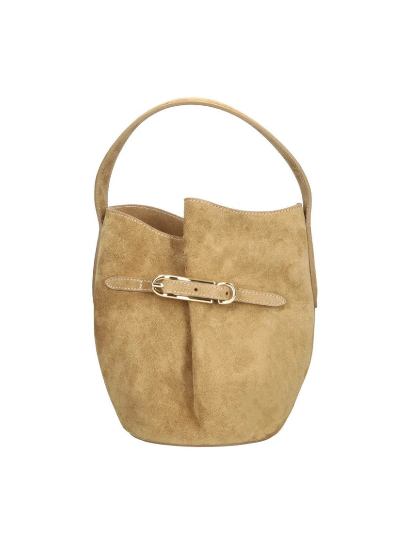 Liffner Soft Suede Handbag With Buckle Detail
