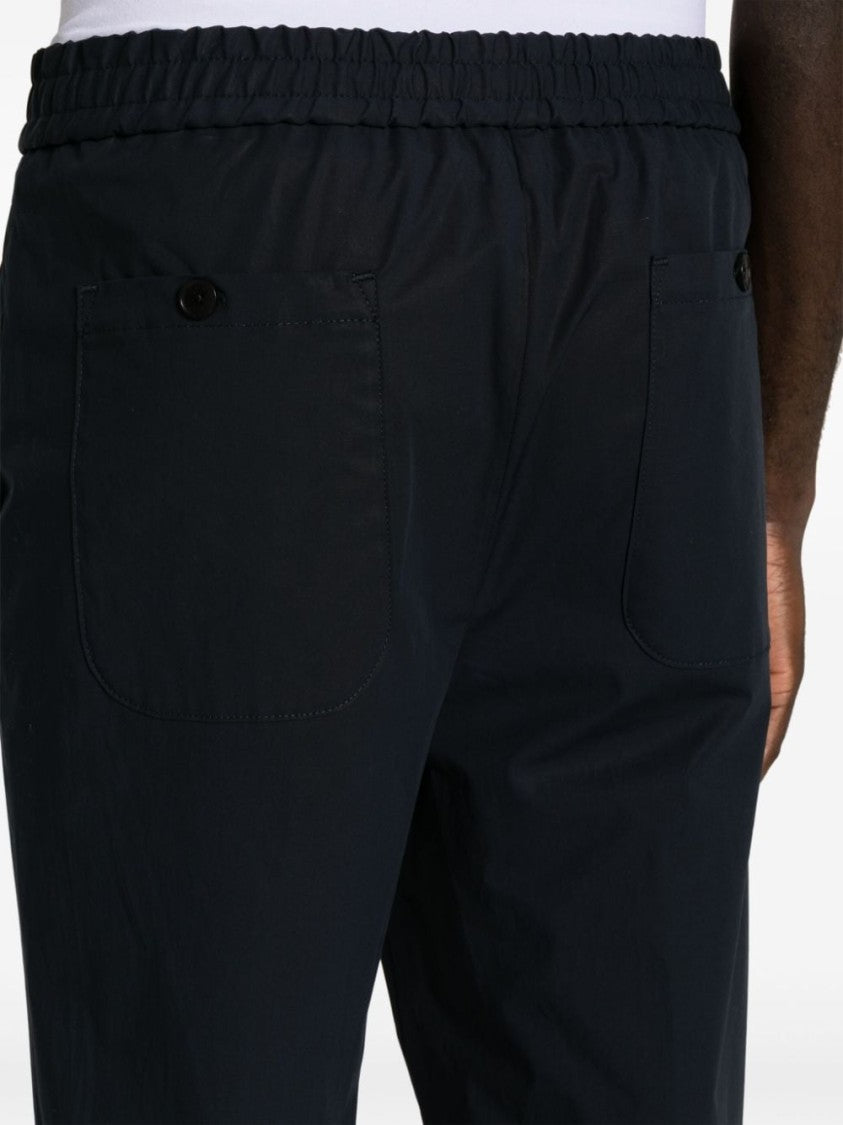 Etro Navy Blue Stretch-Cotton Trousers