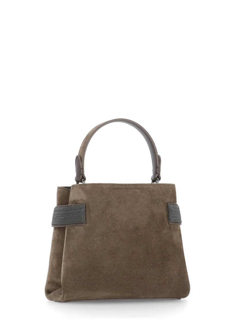 Brunello Cucinelli Suede Leather Shoulder Bag