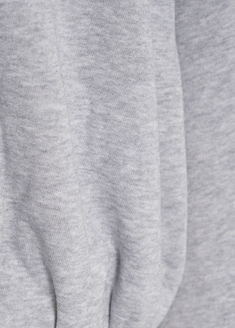 8Pm Heather Grey Oversized Sweatshirt With Classic Round Neckline And Gathered Effect