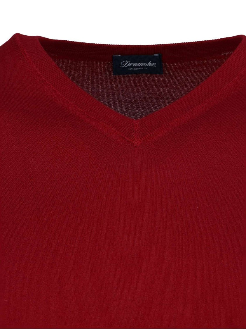 Drumohr V-Neck Sweater – Red