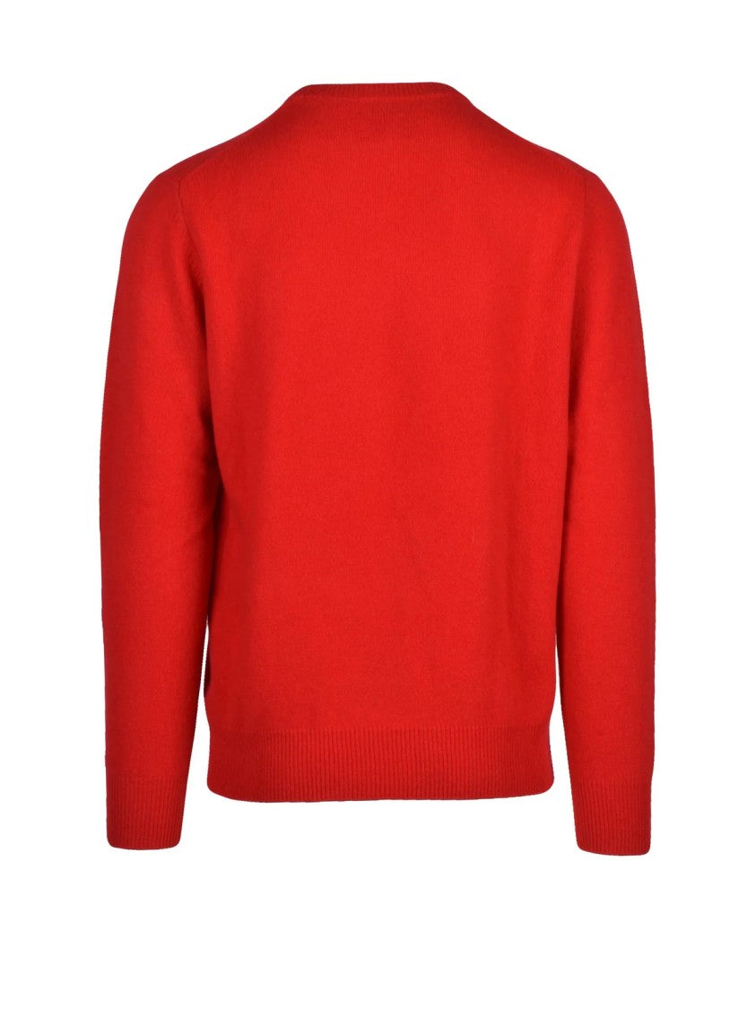 Mc2 Saint Barth Crew Neck Wool Sweater With Ribbed Cuffs And Classic Fit