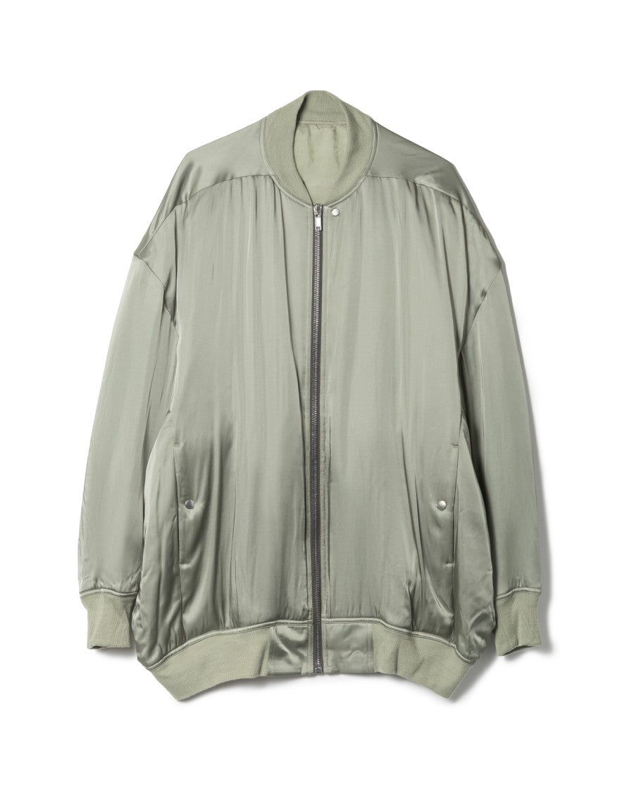 Rick Owens Oversized Celadon Bomber Jacket With Ribbed Details